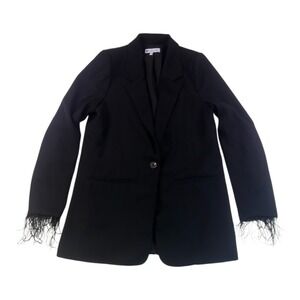 WAYF + Jourdan Sloane Black Feather Cuff Blazer Size Small NWOT